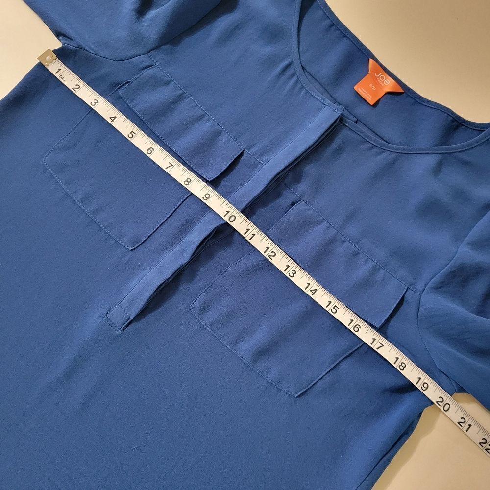 Joe Fresh Roundneck Henley Style Blue Blouse - Picture 3 of 11